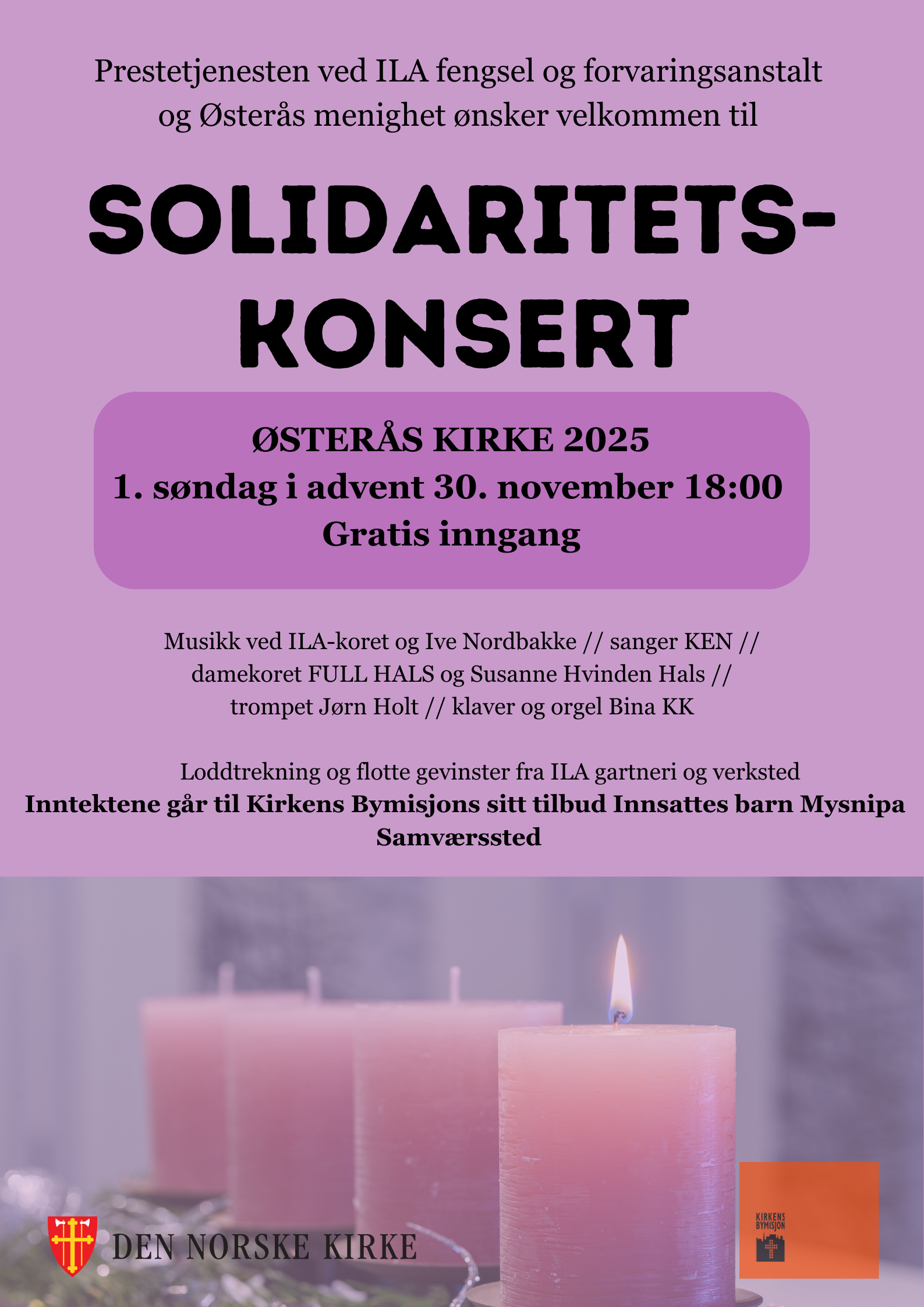 Informasjonsplakat om solidaritetskonserten